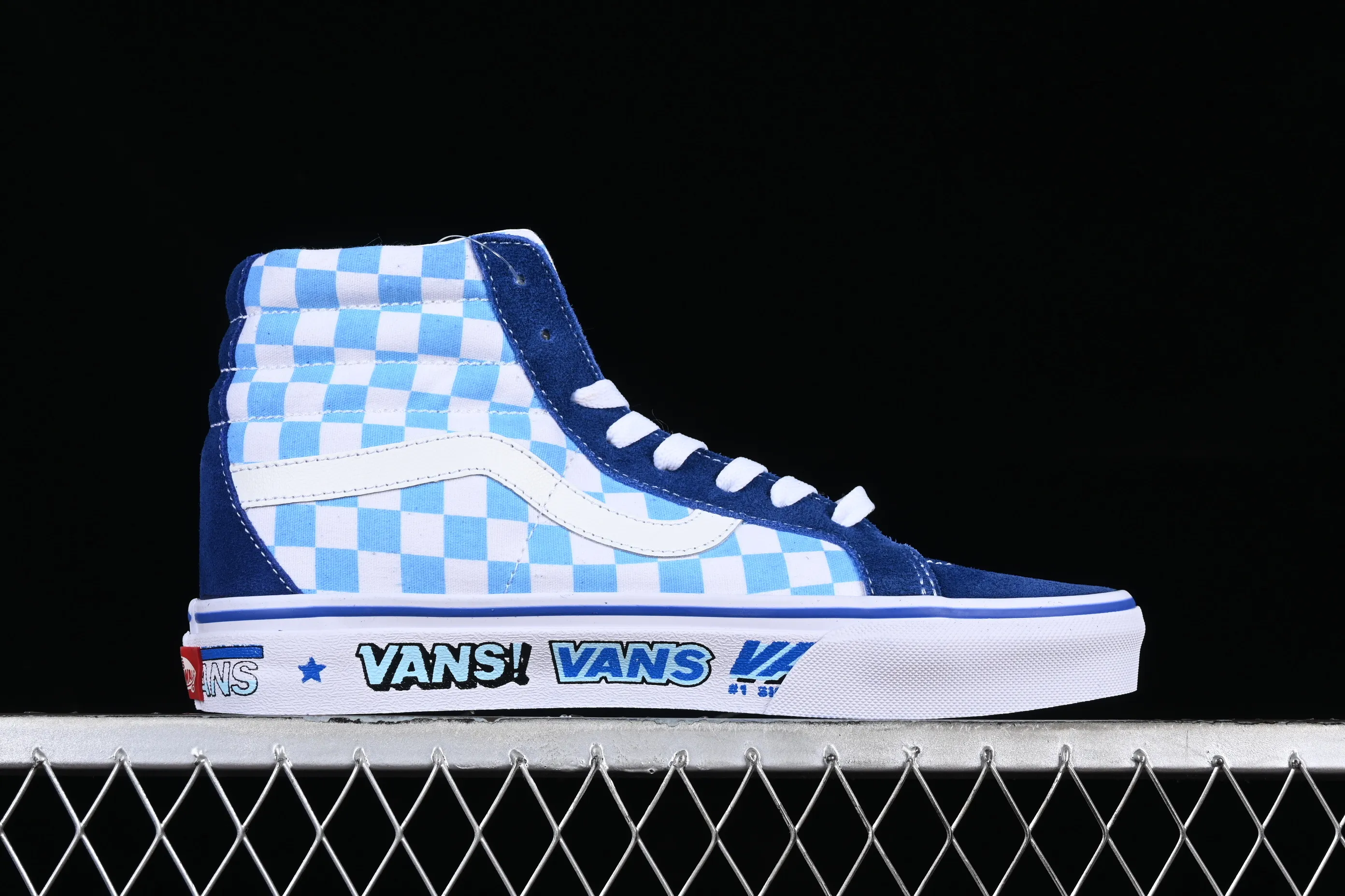 All categories Vans Vans series Vans Hi Vans high-top Vans Sk8-Hi 38 DX Vans official blue checkerboard casual canvas shoes VN0A5KRIA5I